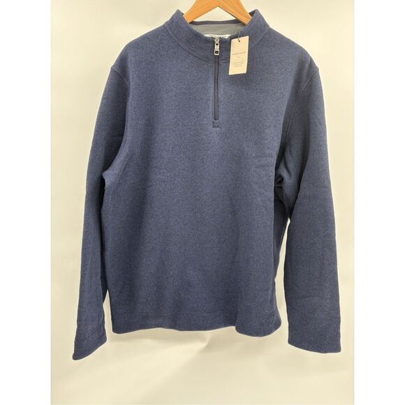 Peter Millar Crown Sweater 1/4 Zip Fleece Lined Men‎ Size XXL Blue Pullover New - Picture 1 of 10